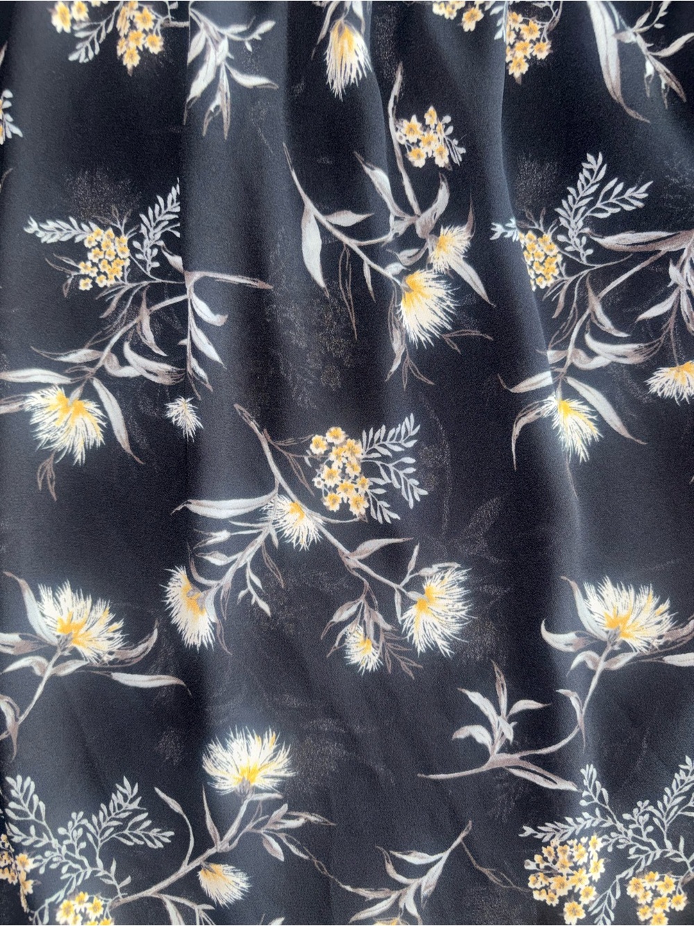 Forever 21 Black Floral Off Shoulder Chiffon Blouse Boho Cottagecore Top Small - Picture 2 of 4